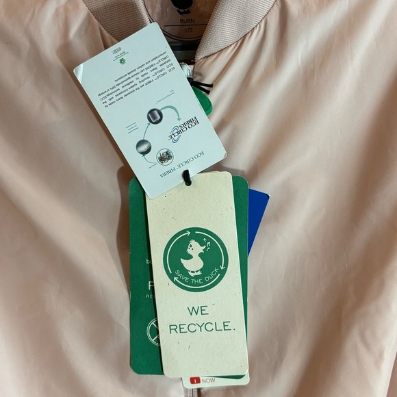 SAVE THE DUCK Sz S Refy Light Puffer Bomber Style Jacket Pink NEW WITH TAGS - Picture 5 of 16